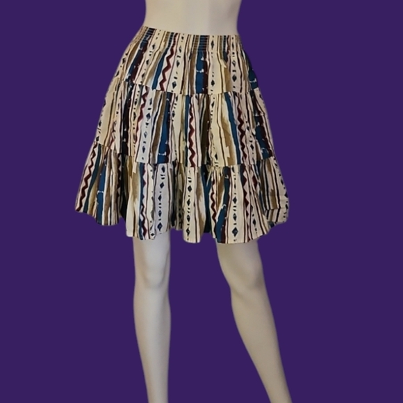 OZARK MOUNTAIN 1980s Southwestern Square Dance Tiered Circle Skater Skirt Large - Picture 1 of 6